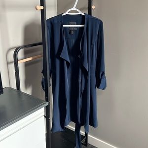 Mid length Dark Blue Dressy Trenchcoat